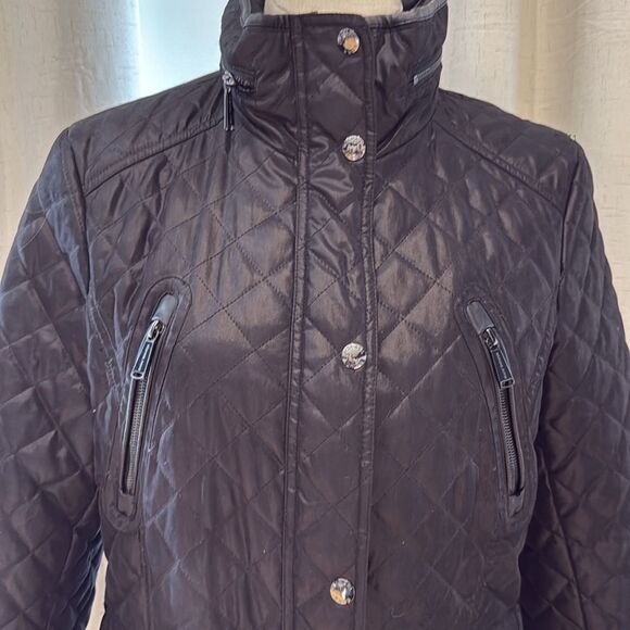 Michael Kors Quilted Black Jacket with Hood Size L - Picture 4 of 11